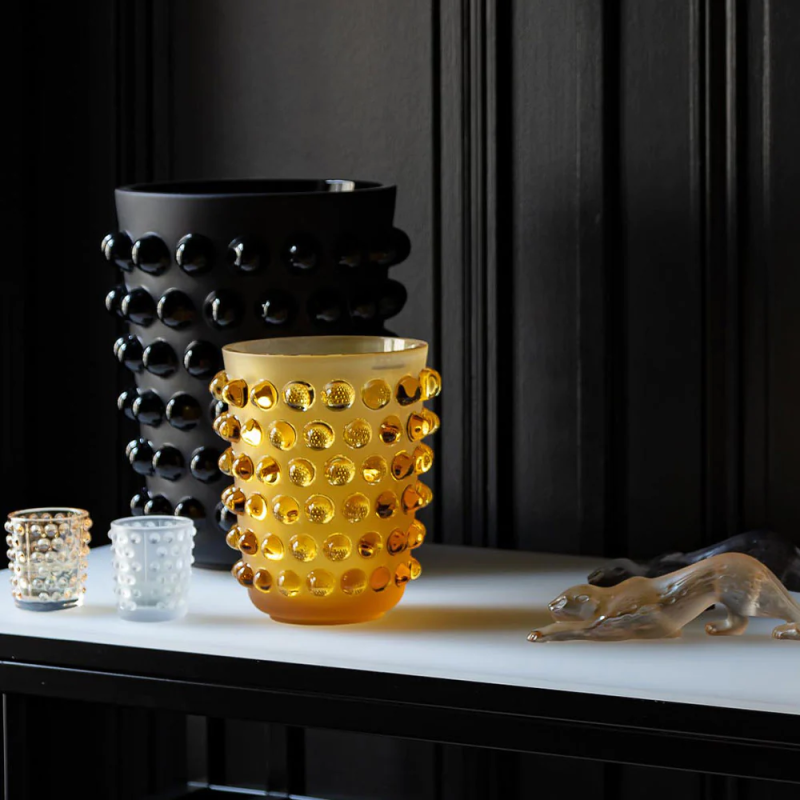 Mossi Vase Amber Crysral