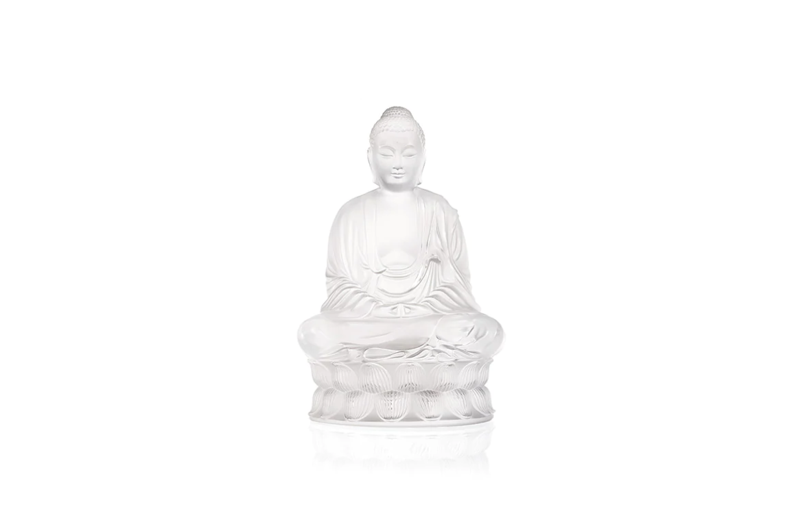 Small Buddha Sculpture Clear Crystal Lalique