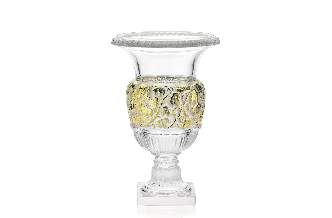 Versailles Vase Clear Crystal Gold Stamped Lalique