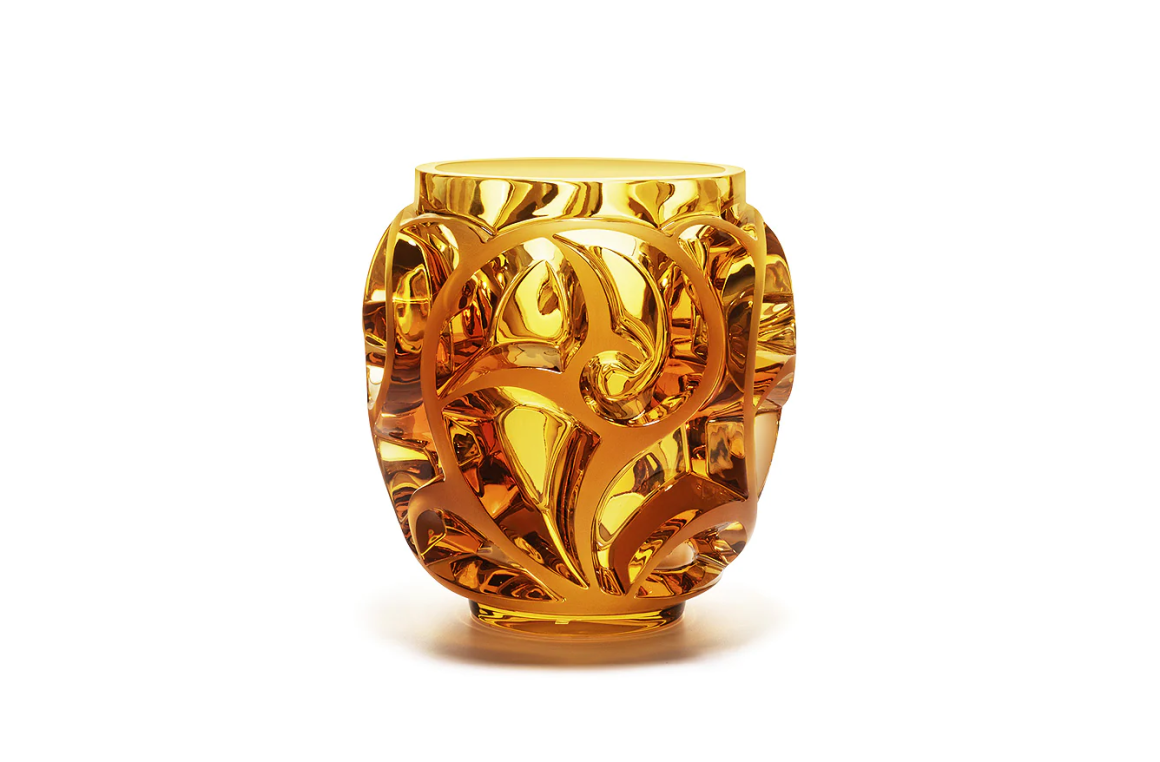 Tourbillons Vase Amber Crystal Lalique