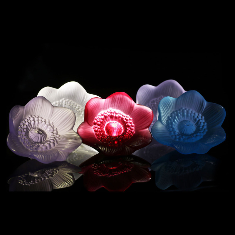 Anemone Small Clear Crystal Sculpture Lalique