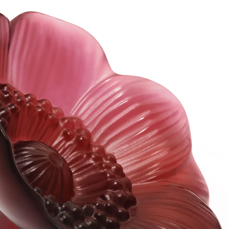 Anemone Small Red Crystal Sculpture Lalique