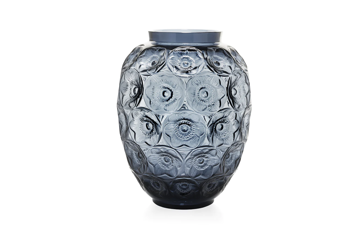 Anemones Grand Vase Blur Crystal Lalique
