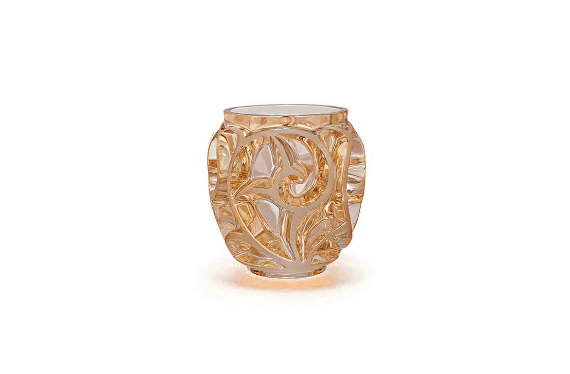 Tourbillons Small Vase Gold Luster Crystal Lalique