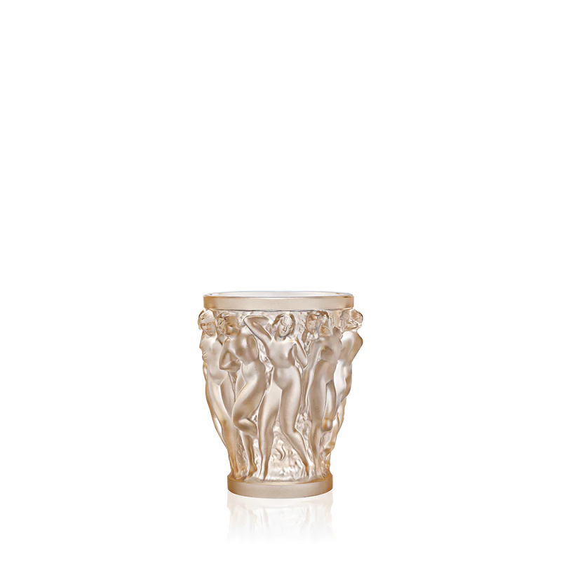 Bacchantes Small Vase Gold Luster Crystal Lalique