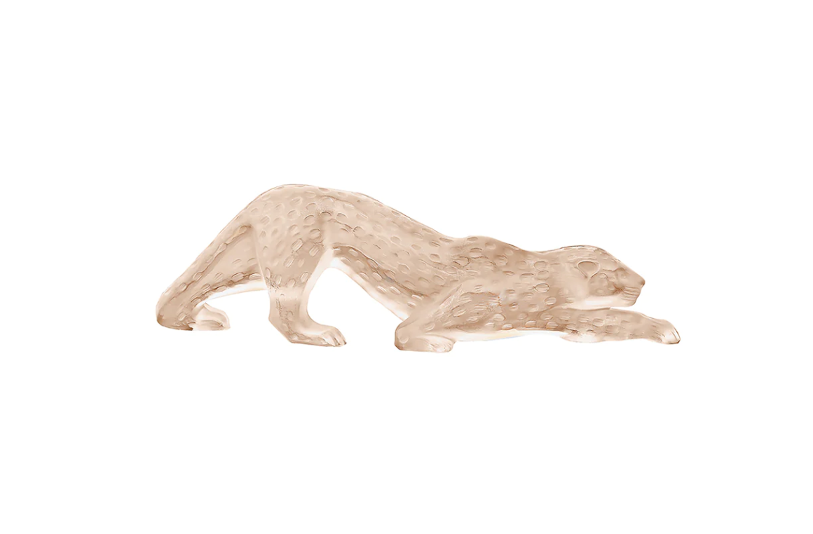Zeila Panther Large Sculpture Gold Luster Crystal Lalique