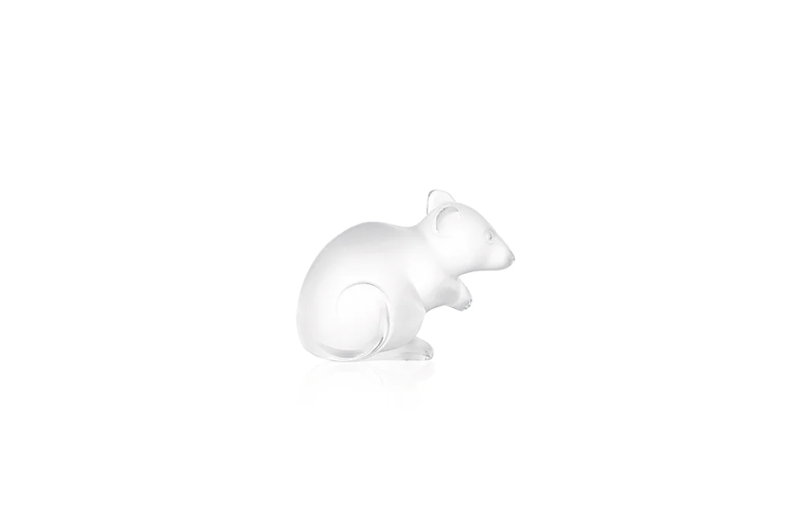Mouse Sculpture Clear Crystal Lalique