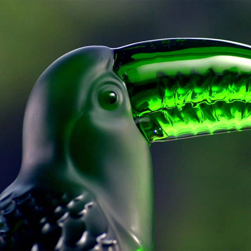 Toucan Sculpture Amazon Green Crystal Lalique