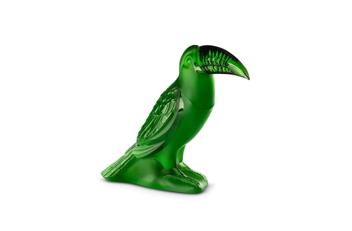 Toucan Sculpture Amazon Green Crystal Lalique
