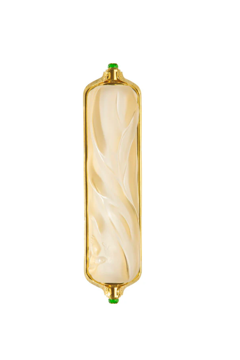 Mezuzah Large Clear and Gilded Lalique&Irma