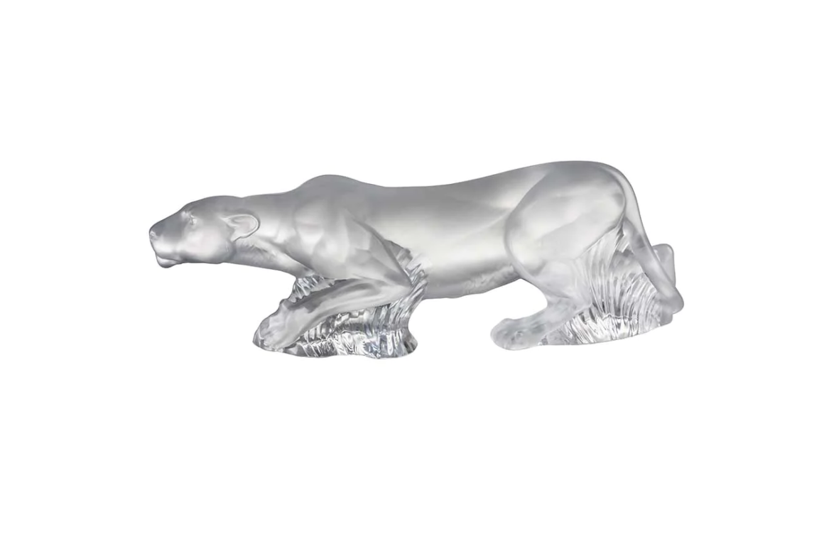 Timbavati Lioness Sculpture Clear Crystal Lalique