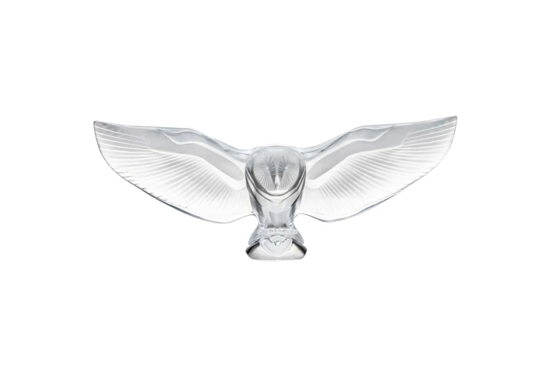 Barn Owl Sculpture Clear Crystal Lalique