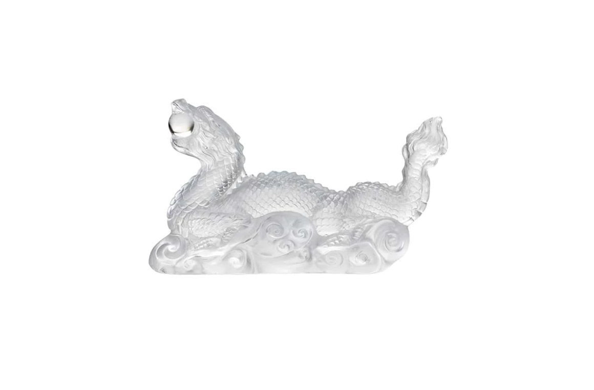 Tianlong Dragon Sculpture Clear Crystal Lalique
