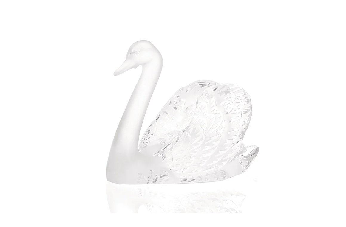 Swan Head Up Sculpture Clear Crystal Lalique