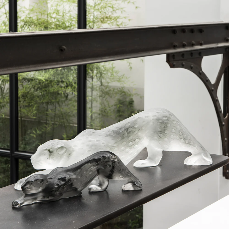 Zeila Panther Large Sculpture Clear Crystal Lalique