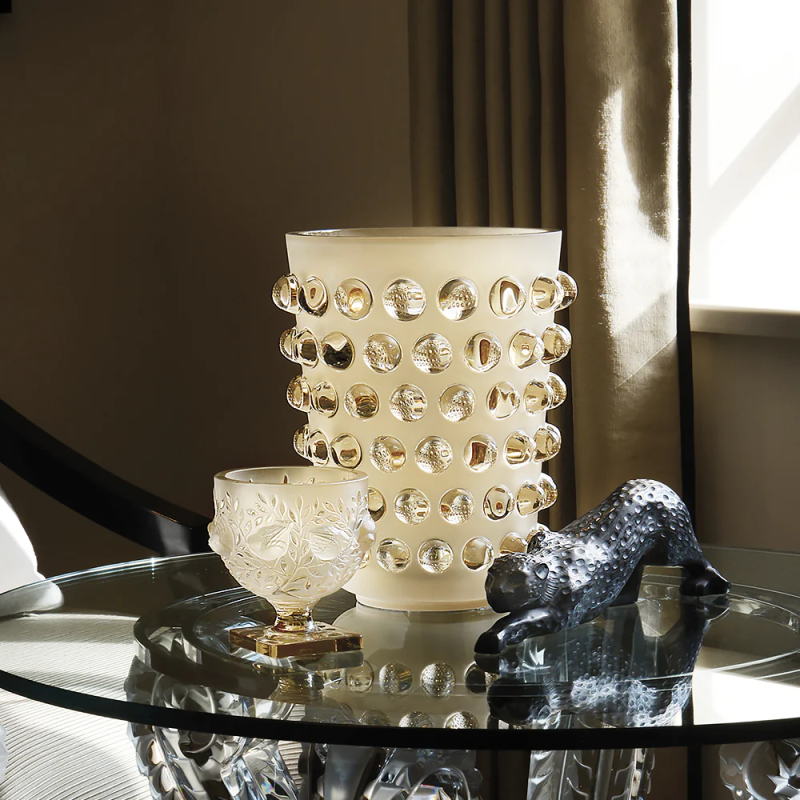 Zeila Panther Large Sculpture Grey Crystal Lalique
