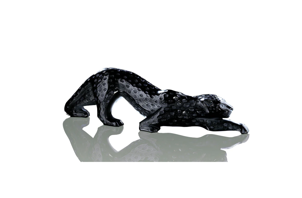 Zeila Panther Large Sculpture Black Crystal Lalique