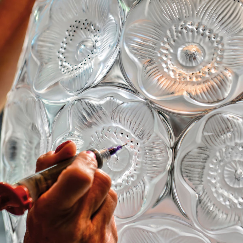Anemones Vase Clear Crystal Lalique