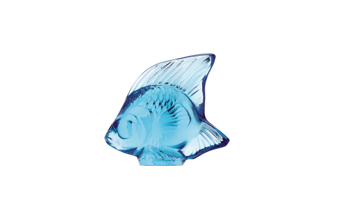 Fish Sulpture Pale Blue Crystal Lalique