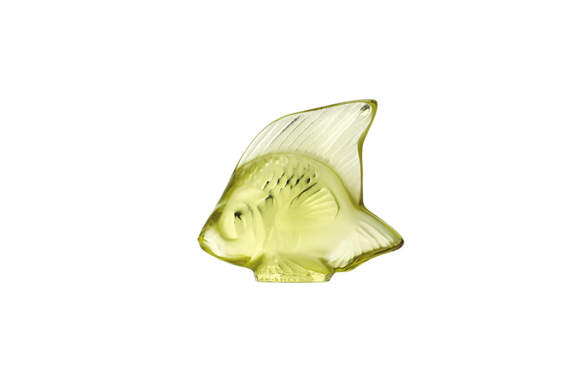 Fish Sulpture Yellow Sun Crystal Lalique