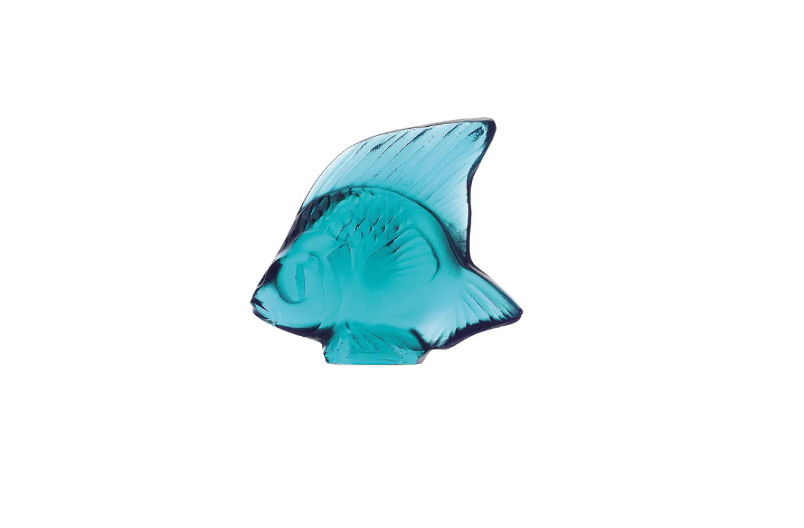 Fish Sulpture Pale Turquoise Crystal Lalique