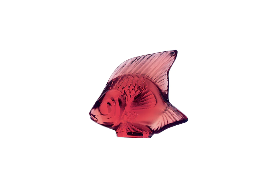 Fish Sulpture Golden Red Crystal Lalique