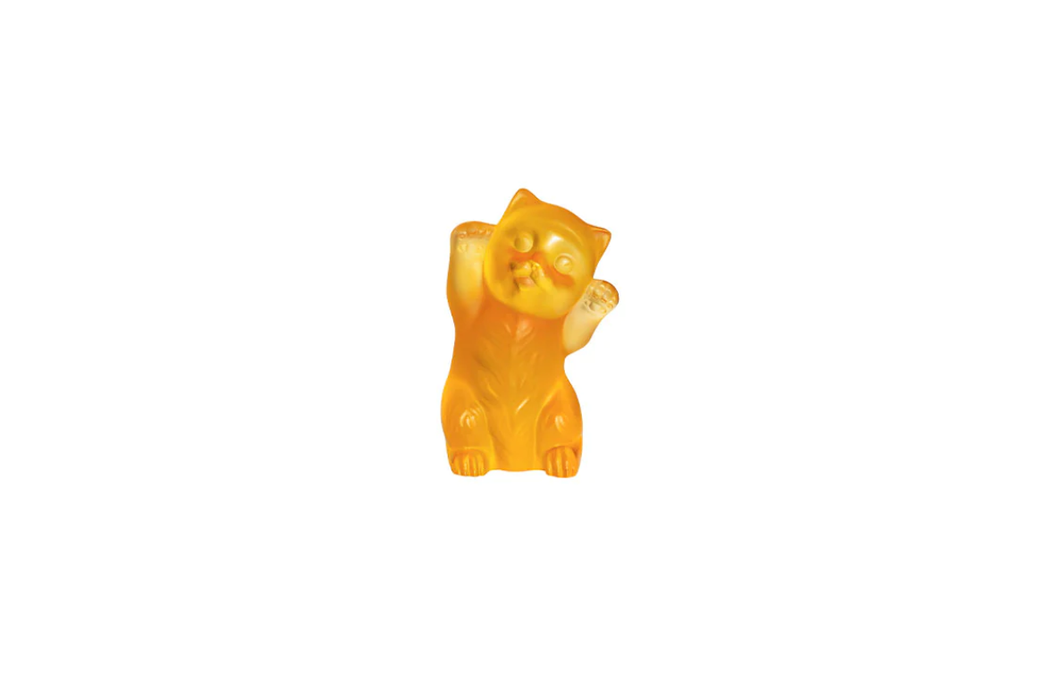 Kitten Sculpture Amber Crystal Lalique