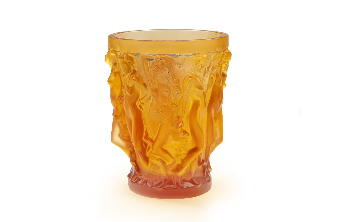 Sirénes Vase Amber Crystal Lalique & Terry Rodgers