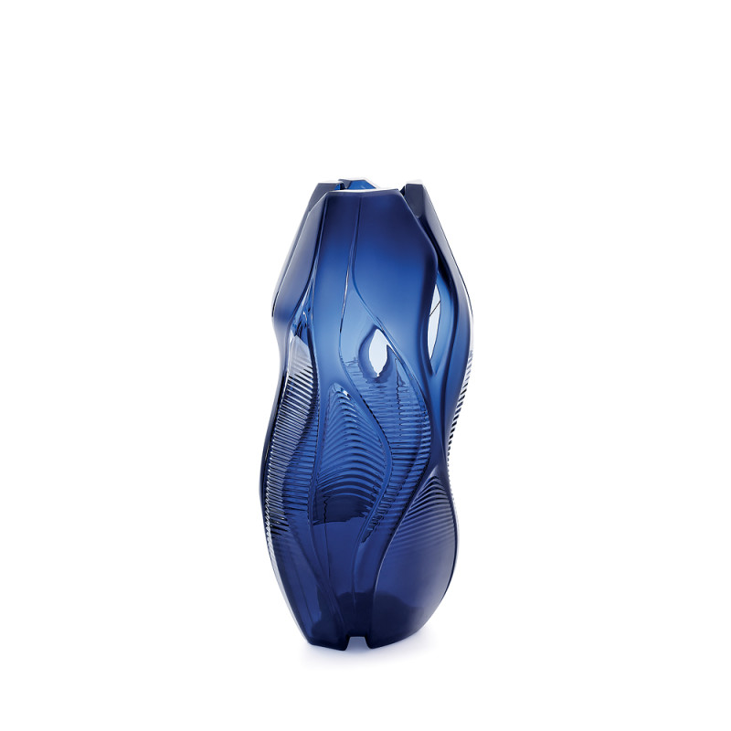 Manifesto Vase Midnight Blue Crystal Lalique & Zaha Hadid