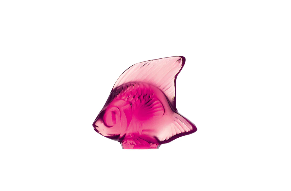 Fish Sulpture Fuchsia Crystal Lalique