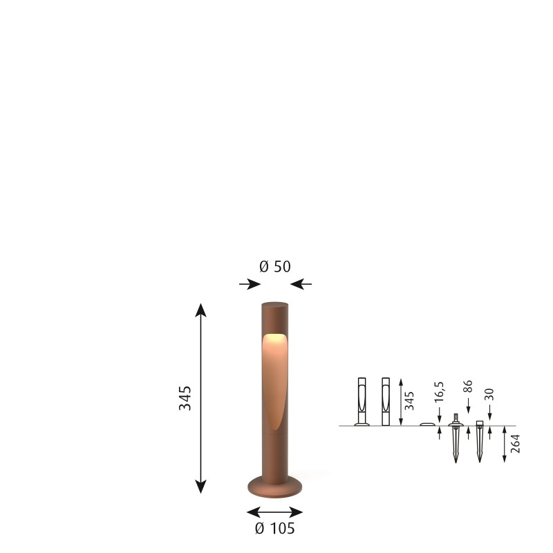 Flindt Garden Bollard Louis Poulsen