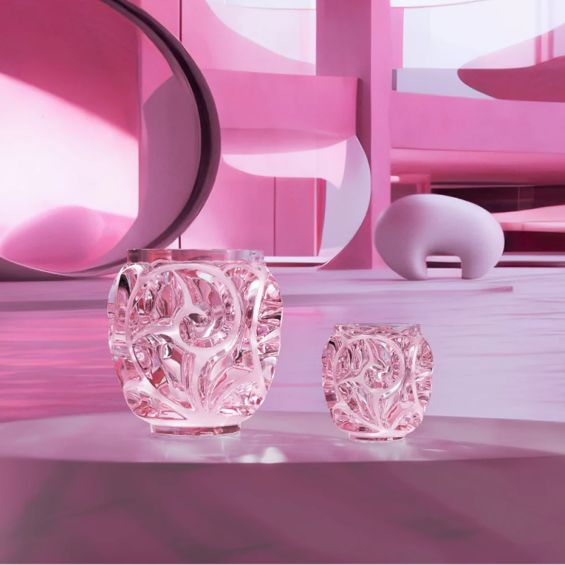 Tourbillons Small Vase Pink Luster Crystal Lalique