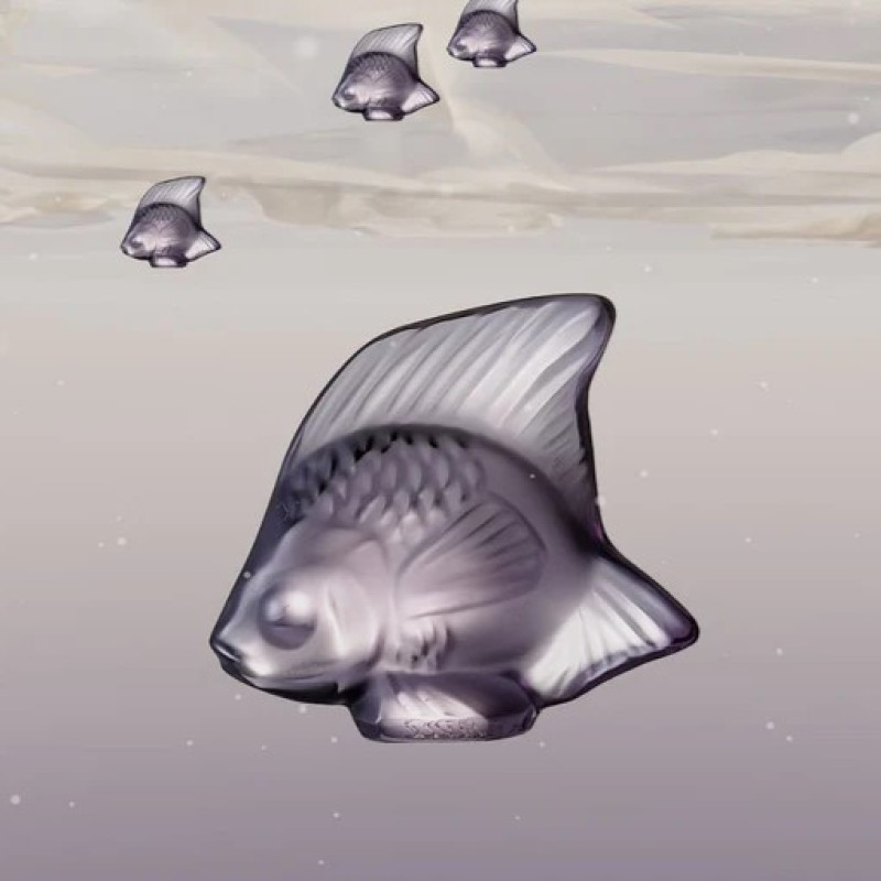 Fish Sulpture Dusk Purple Crystal Lalique