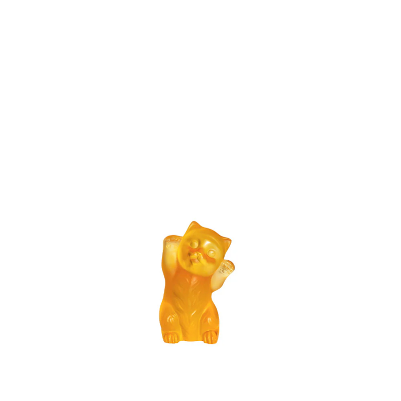 Kitten Sculpture Amber Crystal Lalique