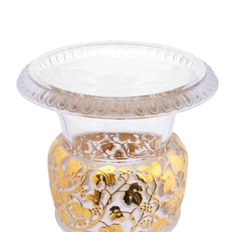 Versailles Vase Clear Crystal Gold Stamped Lalique