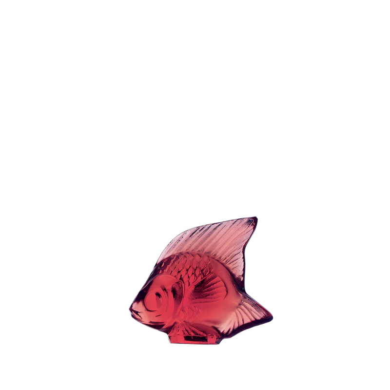 Fish Sulpture Golden Red Crystal Lalique