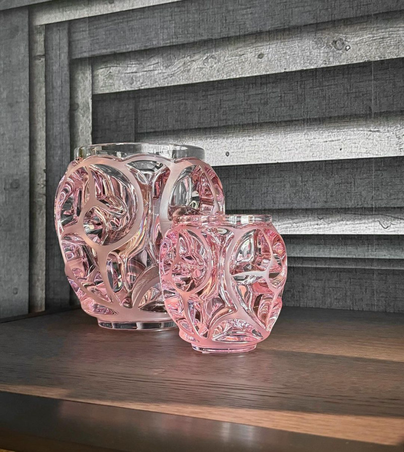 Tourbillons Small Vase Pink Luster Crystal Lalique
