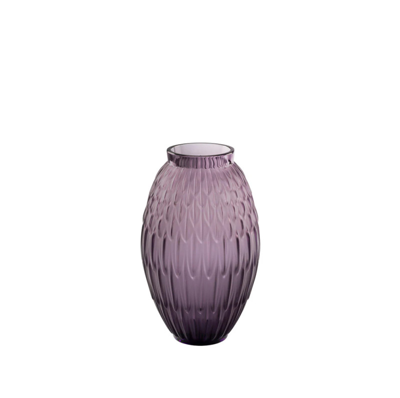 Plumes Large Vase Dusk Purple Crystal Lalique