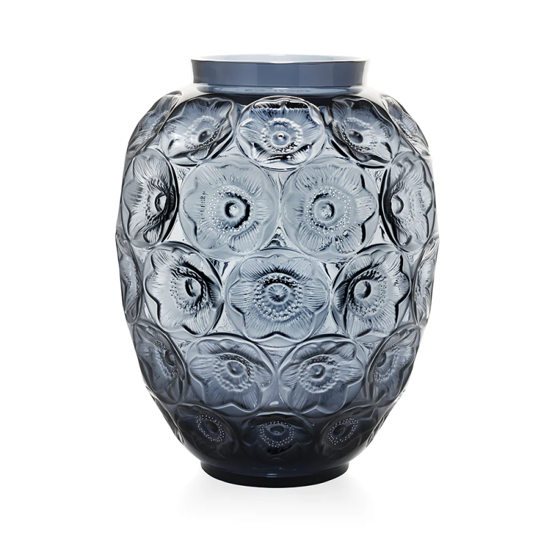 Anemones Grand Vase Blur Crystal Lalique