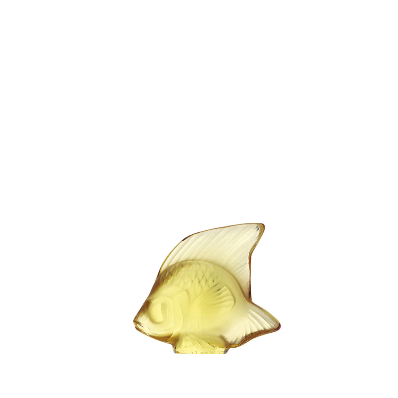 Fish Sulpture Yellow Gold Crystal Lalique