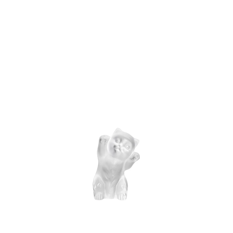 Kitten Sculpture Amber Crystal Lalique
