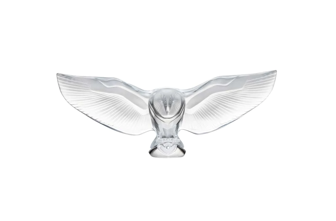 Barn Owl Sculpture Clear Crystal Lalique