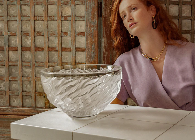 Fourrure Bowl Clear Crystal Lalique