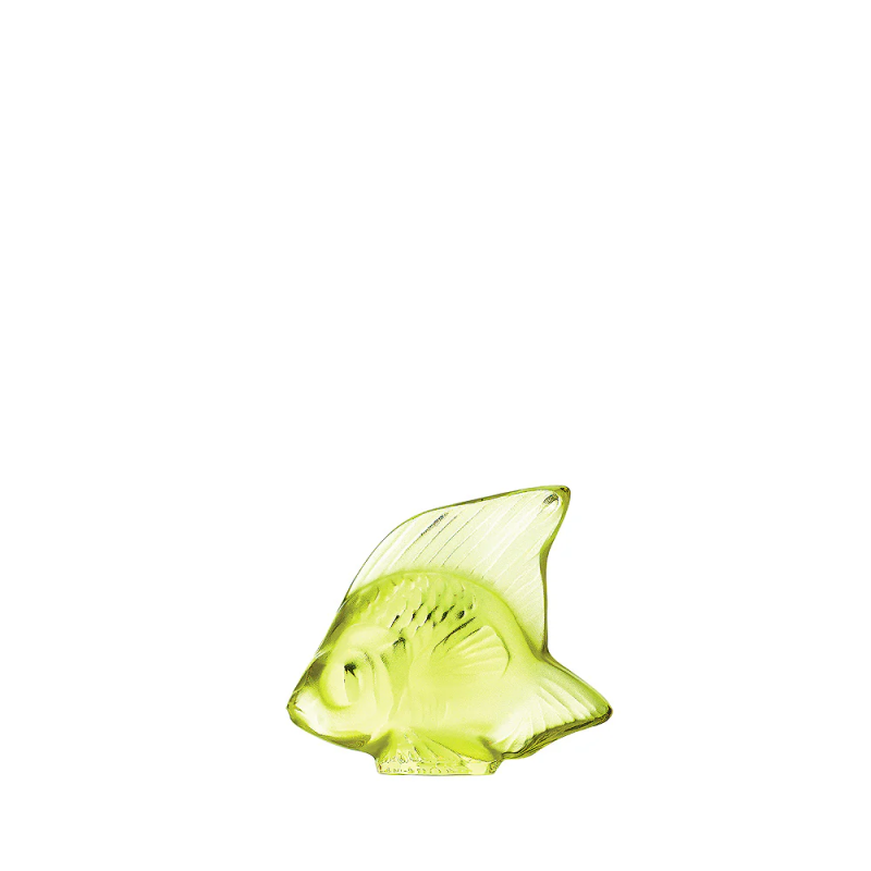Fish Sulpture Anise Green Crystal Lalique