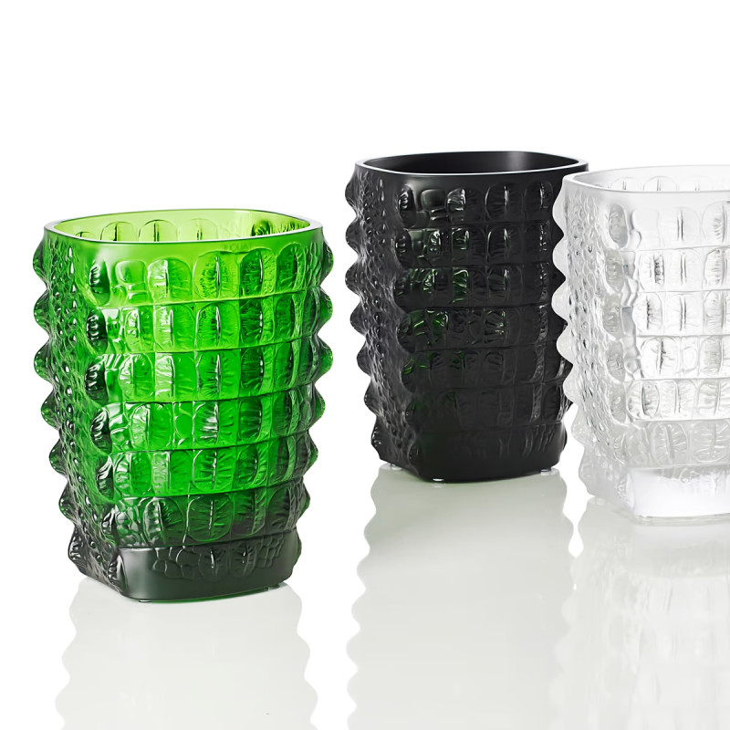 Croco Vase Green Amazon Crystal Lalique