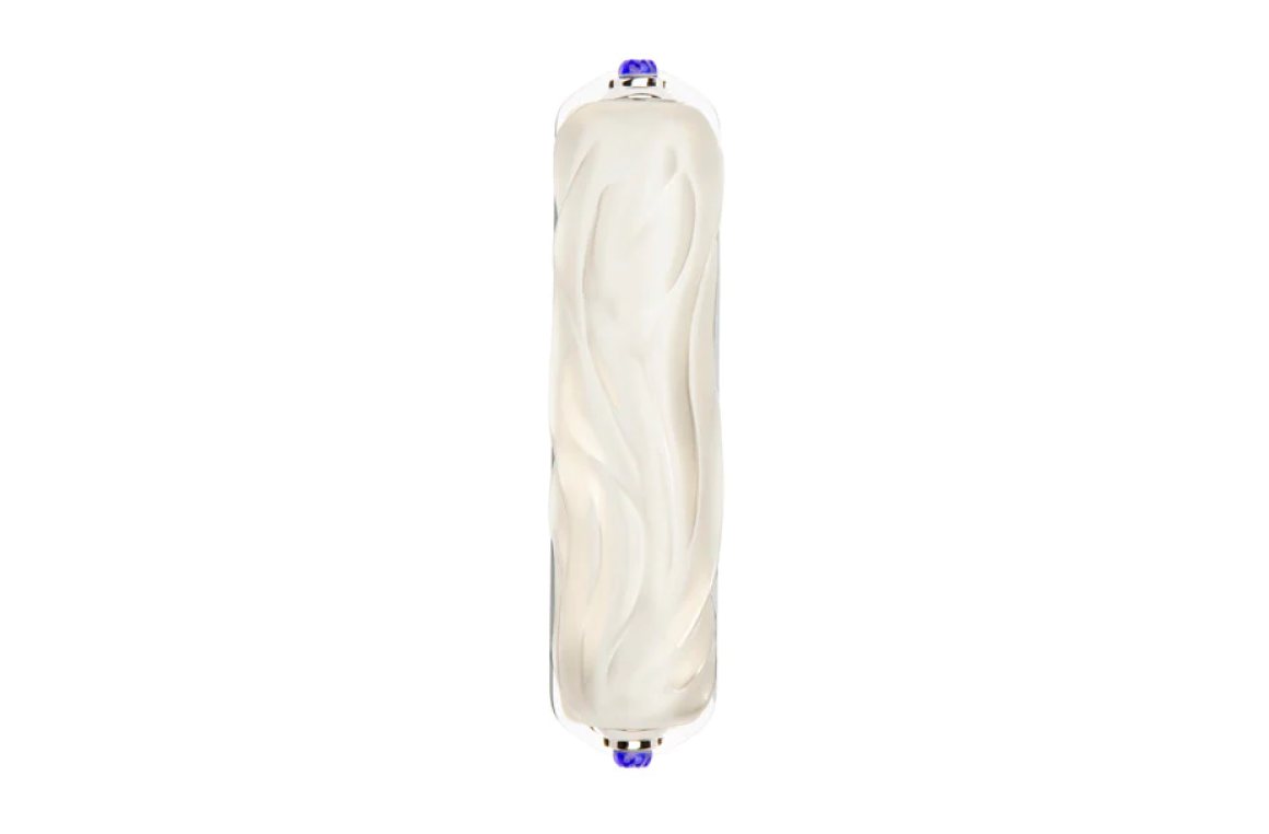 Mezuzah Large Clear and Nickel Lalique&Irma