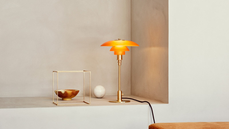 PH 3/2 Amber Coloured Glass Table Louis Poulsen