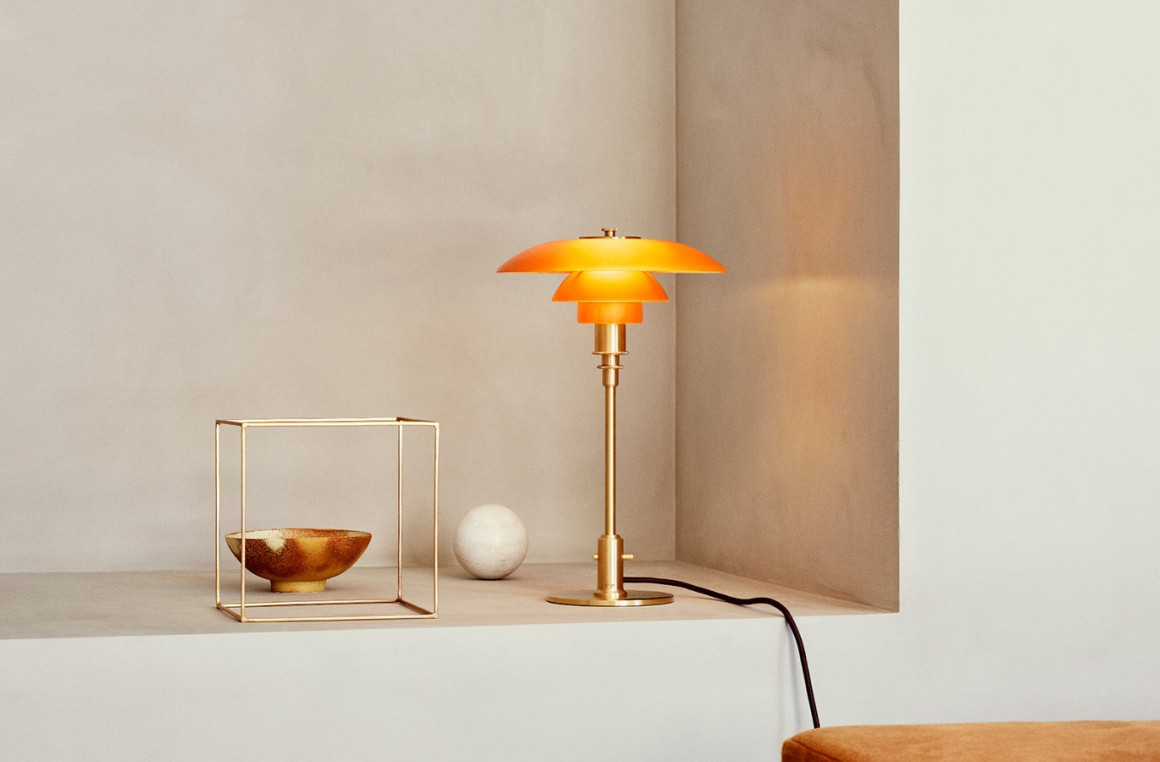 PH 3/2 Amber Coloured Glass Table Louis Poulsen