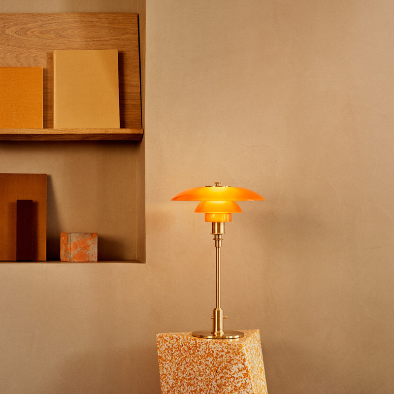 PH 3/2 Amber Coloured Glass Table Louis Poulsen