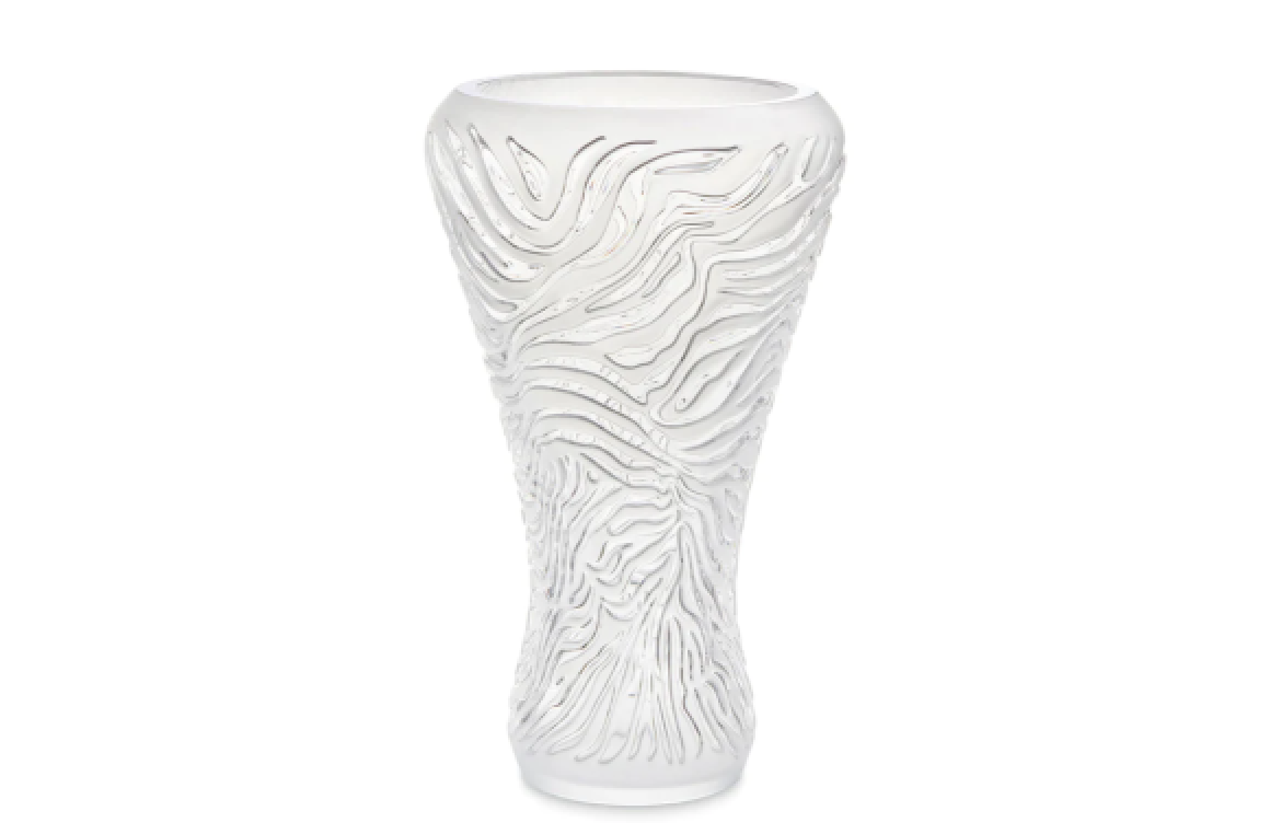 Zébre Vase Shiny Relief Lalique
